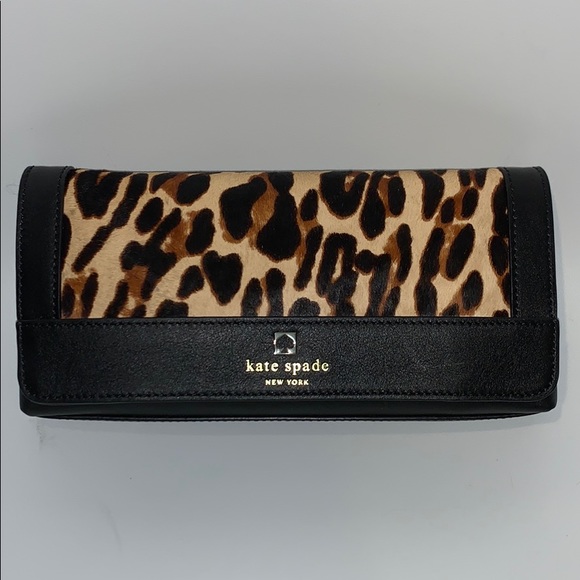 NWT Keira Kate Spade Perri Lane Leopard Clutch